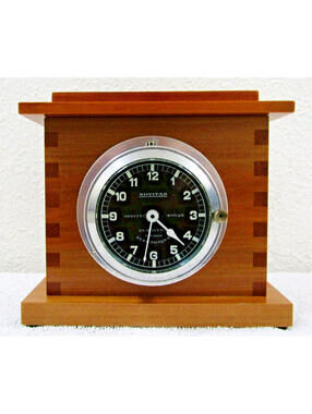 Brevit 40823 Novitas 1930's Chrome Case French Art Deco Clock in Wood Case